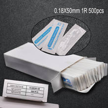 500 Pieces/Box Sterilized 0.18x50mm 1R Tattoo Needles Semi-permanent Makeup Micro Needles For Microblading Pen 2024 - buy cheap