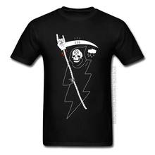 Camiseta de Heavy y Rock con estampado de Ángel de la muerte, camiseta informal de moda personalizada de Satán, Cráneo Grim, 100% algodón, Verano 2024 - compra barato