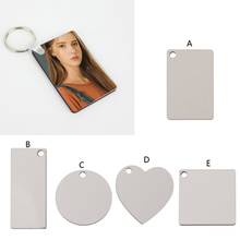 12Pc DIY Sublimation Wooden Hard Board Key Rings Double Printable White Blank MDF Key Chain Heat Transfer Jewelry Making 2024 - buy cheap