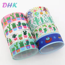 DHK 7/8'' 5yards cactus space Printed Grosgrain Ribbon Accessory Hairbow Headwear Decoration DIY Wholesale OEM E1831 2024 - buy cheap