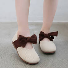 Kids Flat Shoes Girls Fashion Adorable Bowtie Princess Shoes Soft Bottom Wear-resistant Baby/toddler Slip-on Little Girls Shoe 2024 - buy cheap