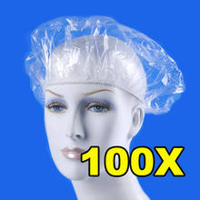 100pcs/lot Disposable Shower Caps Clear Spa Hair Salon Hotel One-Off Bathing Elastic Shower Hat Bathroom Products Bath Bonnet 2024 - купить недорого