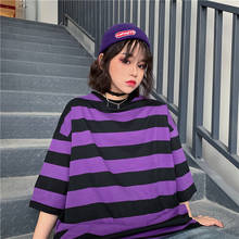 Oversized t-shirt 2021 summer New y2k top Harajuku Style Shirt Striped tops anime Loose Short Sleeve t-shirt female Tide Kawaii  2024 - buy cheap