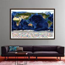 150x225cm Aerial View Of Satellite Map The World Topography And Bathymetry Map With National Flags For  Research 2024 - buy cheap