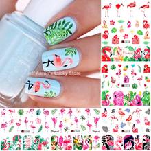12PCS/lot Water Transfer Nail Art Sticker Decals For Nails Decoration Accessoires Manicure Tools Beauty Flamingo Design 2024 - buy cheap