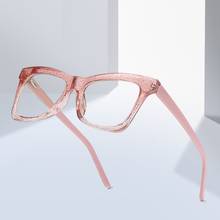 Transparent Shiny Fashion Glasses Frame Women Anti Blue Light Gradiend Cat Eye Eyewear Blocking Optical Spectacles Frame Glasses 2024 - buy cheap