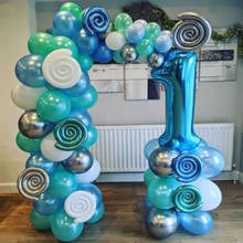 Kit de arco de guirnalda de globos verde menta, suministros de fiesta Safari, recuerdos de fiesta de cumpleaños para niños, decoración para Baby Shower, 75 Uds. 2024 - compra barato