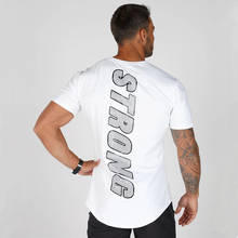 2019 Мужская футболка для бодибилдинга, новая брендовая футболка для тренажерного зала, Повседневная футболка с коротким рукавом и круглым вырезом, хлопковая Футболка с буквенным принтом для фитнеса, мужские футболки 2024 - купить недорого