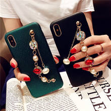 for iPhone 11 Pro Max 11Pro XS XR SE 2020 7 8 6 6S Plus Case Diamond Bracelet Chain Crystal PU Leather Soft Back Cover Funda 2024 - buy cheap