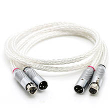 Hi-End 8AG OCC посеребренный Hifi кабель, XLR папа-мама 16 нитей аудио динамик провод, Carbon Fibe 3 контакта XLR сбалансированный кабель 2024 - купить недорого