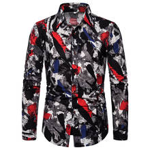 Hawaiian Style Men's Long Sleeve Print Shirt Vacation Casual Stand Collar Button Shirt Apparel Comfort Tops 2024 - buy cheap