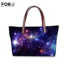 Forudesigns galaxy star print tote bags para mulheres capacidade de lage bolsa feminina sacos de ombro sac a principal femme pu bolsa 2024 - compre barato