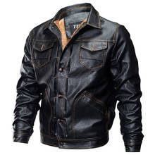 Inverno militar piloto do falso dos homens jaqueta de couro grosso quente bombardeiro jaquetas outwear velo motocicleta motociclista casacos roupas marca 2024 - compre barato