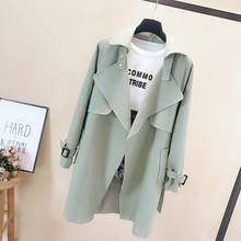 Spring autumn windbreaker new lace up waist mid-length long lapel loose women casual single-breasted fashion trench coat D342 2024 - buy cheap