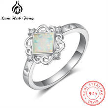 Vintage Pattern Opal Ring 925 Sterling Silver Square Stone Women Rings Boho Eternal Ring Party Statement Jewelry (Lam Hub Fong) 2024 - buy cheap