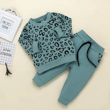 Kinder Kleidung-Camiseta con estampado de leopardo para bebés y niños, suéter, abrigo, Tops, pantalones, ropa de manga larga 2024 - compra barato