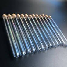 Tubos de teste plásticos claros do laboratório dos pces 15x100mm de 150 com rolhas tampões dos tampões do teste da escola do laboratório do tubo do favor do casamento 2024 - compre barato
