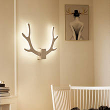 Led antler lâmpada de parede moderna nordic luminária interior arandela sala estar escada espelho decoração do banheiro luminária luz 2024 - compre barato