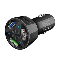 Balight 3 Ports USB Car Charger Quick Charge 3.0 Fast Car Cigarette Lighter For Phone Car Charger QC 3.0 2024 - buy cheap