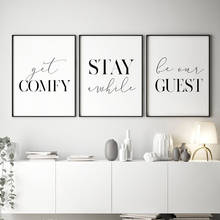 Get Comfy Stay A While Prints Guest Room Decor Be Our Guest Sign Poster Guest Room Wall Art Paintings Picture Decor Wedding Sign 2024 - buy cheap