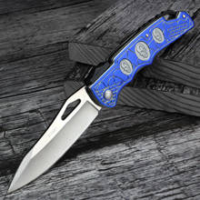 Folding Blade Knife Blue Skull Head Handle Outdoor Self-defense Pocket Knife Wilderness Survival Hunting Short Knives 2024 - buy cheap