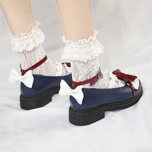 Lolita-zapatos de estilo japonés Kawaii para mujer, calzado con lazo de cuero, fiesta, Princesa, Anime, Cosplay, bota corta elegante 2024 - compra barato