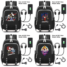 Game Undertale Sans Frisk Toriel Canvas Backpack USB Charging Headphone Teenager Travel Laptop Bag Student Zip Cartoon Schoolbag 2024 - buy cheap