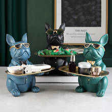 Decoração de mesa bulldog, decoração de mesa multifuncional, estátua, armazenamento, decoração de casa, banco de moedas, estatueta, decoração de casa 2024 - compre barato