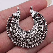 2pcs Jewelry Findings Handmade Craft Earring Pendant Charms Antique Silver Color 39x40mm 2024 - buy cheap