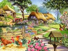 JMINE Div 5D country Farm Landscape Garden House Full Diamond Painting cross stitch kits art Scenic 3D paint by diamonds 2024 - buy cheap