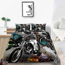 King Size Bedding Set Motorcycle Fashion Creative Duvet Cover Watercolour Queen Single Twin Full Double Unique Design Bed Set 2024 - buy cheap