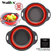 WALFOS-colador de silicona plegable, cesta para lavar frutas y verduras, escurridor plegable con mango, utensilios de cocina 2024 - compra barato