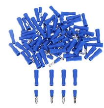 Conector bullet isolado, 50 peças azul masculino fêmea terminais de crimpagem cabo de fiação 2024 - compre barato