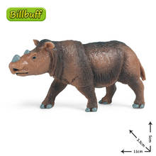 Новый 11 см Моделирование диких животных ПВХ носорог Модель Фигурки Коллекция миниатюрный познания Развивающие игрушки для детей, подарок 2024 - купить недорого