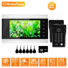 HomeFong-sistema de intercomunicación para el hogar, sistema de videoportero inalámbrico con 2 cámaras, Timbres y Sensor de movimiento, WiFi, 7 pulgadas 2024 - compra barato