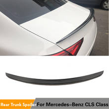 Задний спойлер из настоящего углеродного волокна для Mercedes Benz CLS Class CLS400 CLS550 CLS63 AMG S 4-дверный Кабриолет 2018 2019 2024 - купить недорого