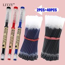 42Pcs/Lot 0.35mm Black/blue/Red Ink Gel Pens Set Refills Gel Ink Pen Sketch Drawing School Office Stationery Student Writing Pen 2024 - buy cheap