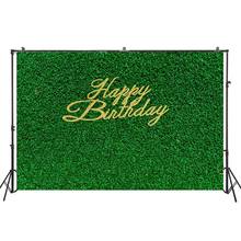 Happy Birthday Backdrop Gold Glitter Wording Birthday Party Banner Green And Gold Photography Backdrop Gorgeous Portrait Posters 2024 - buy cheap