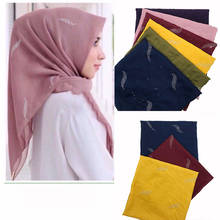 110x110cm Plain Solid Malaysia Muslim Hijabs Women's Square Scarf Hot Diamonds Viscose Cotton Islamic Modesty Turban Head Wrap 2024 - buy cheap