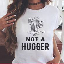 Not A Hugger Letter T-Shirt Casual Stylish kawaii Summer Cotton Tee Vintgae aesthetic Camisetas quote art top shirts 2024 - buy cheap