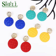 Shell bay 2020 New Metal Earrings Gold Round drop Earrings for Women Girl Fashion geometric Red Green Earrings Korean Jewelry CC 2024 - buy cheap