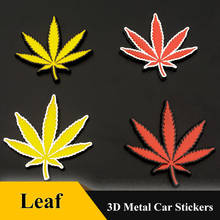 1pcs 3D metal Personality maple leaf car stickers Weed Leaf Vinyl Cut Car Sticker for TOYOTA Suzuki Mazda NISSAN car Accessories 2024 - buy cheap