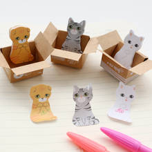 3D Kawaii Cat Dog Box Stickers Cute Cartoon Korean Stationery Sticky Notes Office School Supplies Memo Pad Scrapbooking 2022 - buy cheap