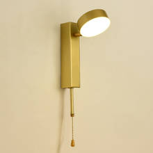 Lámpara de pared con interruptor de cremallera, luces LED modernas y creativas con USB, para mesita de noche, color negro y dorado, para pasillo y escalera 2024 - compra barato