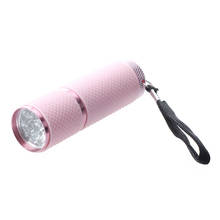 Mini linterna de 9 LED con revestimiento de goma rosa para exteriores 2024 - compra barato