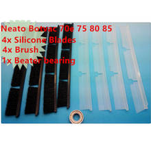Cuchillas de silicona para robot aspirador automático, reemplazo de cojinete de batidor para Neato Botvac 70e 75 80 85, 4 cepillos y 1 batidor 2024 - compra barato
