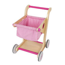 Carrinho de compras de madeira, carrinho de brinquedo para crianças 2024 - compre barato