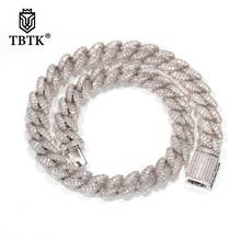 TBTK 20mm 3D Cuban Chain Iced Out Gold Silver Color Cuban Link Hiphop Necklace With White Cubic Zinconia Trendy Charms Jewelry 2024 - buy cheap