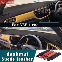 Car-styling Suede Leather Dashmat Dashboard custom Cover Pad Dash Mat Carpet For Volkswagen VW t-roc t roc 2017 2019 2020 2021 2024 - buy cheap