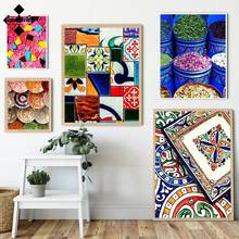 Boho Wall Art Canvas Painting Moroccan Wall Art Decoration Vintage Pattern Colourful Posters and Print Travel Photography Decor 2024 - buy cheap